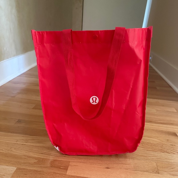 Lululemon Red and White Reusable Shopping Bag - Picture 1 of 9